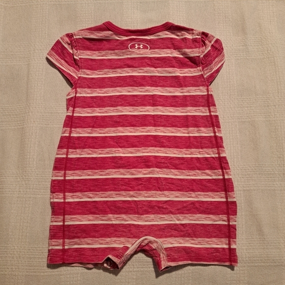 Under Armour girls 6-9 months pink romper, snaps on the shoulder and inseam - Picture 2 of 8